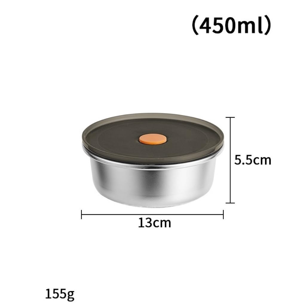 Contenitori Ermetici per Alimenti Scatola di conservazione dei prodotti freschi for frigorifero in acciaio inossidabile Scatola di conservazione for congelatore rotonda sigillata per Frigorifero Frutt