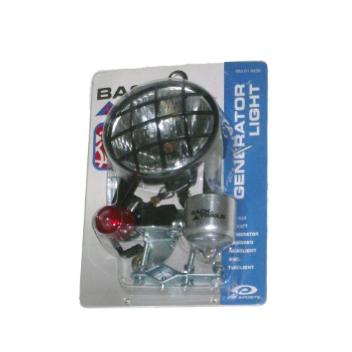Back Trails Generator Light Bicycle Headlight & Tail Light Bike Set
