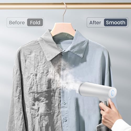 Plancha Vertical Vapor Viaje 1500W, FMK Vaporizador de Ropa con Respaldo de 325ml y Cable de 2m, Plancha Vapor Vertical para Ropa, Plancha de Viaje Compacta - imagen 2