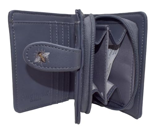 Shag Wear Summer Lupines and Nature Scene Small Wallet for Women and Teen Girls Vegan Faux Leather Grey 4.5"2