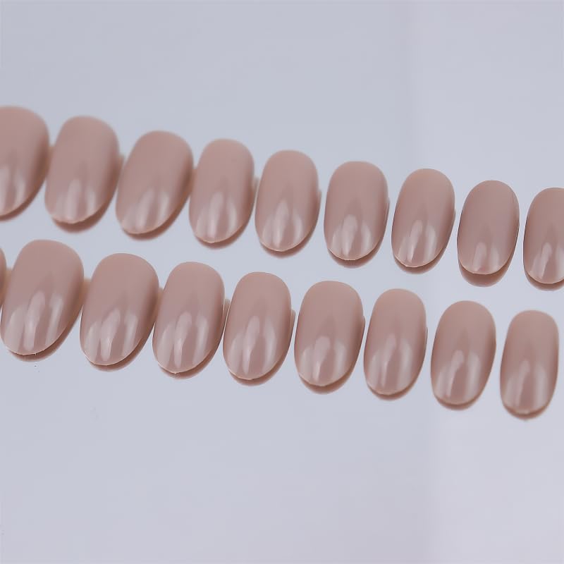 24 Press On Nails Feelhigh Nail Tips Natural Reusable Stick on Nails, Salon Like Jelly Glue on False Nails for Women Girls Fake Nails Kit- in 12 Sizes (24) 1