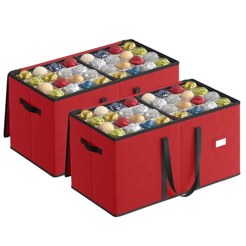 SONGMICS Aufbewahrungsbox für Weihnachtskugeln, 2er Set,...