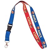 Desert Cactus FC Barcelona Lanyard Barça Barca Football Soccer Car Keys ID Badge Holder Keychain Detachable Breakaway Snap Buckle (Lanyard D - Double Sided)