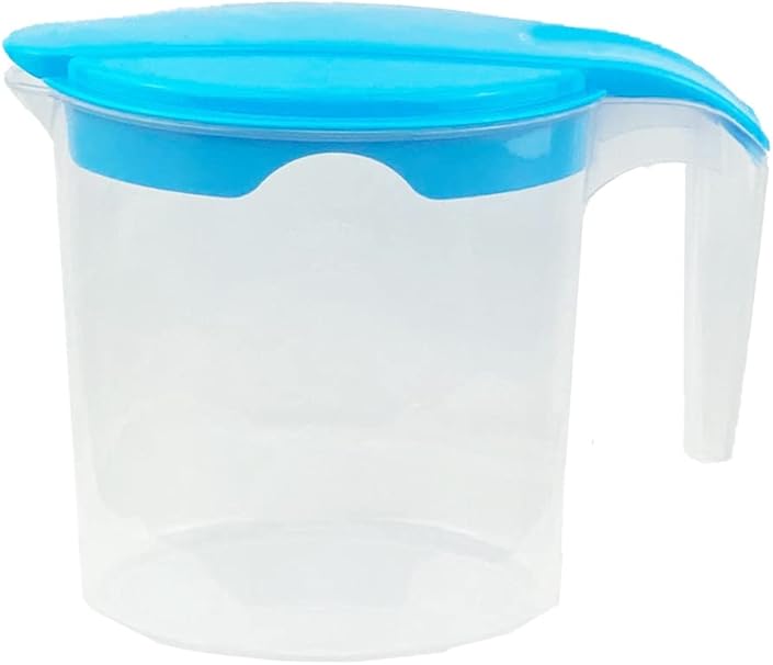 1 Liter Plastic Jug with Lid for Water Fruit Juices Milk Fridge Door