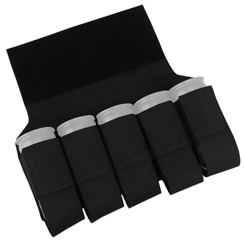 LZAQHMT Bolsa Táctica MOLLE para Quíntuple M203 De 40 Mm - Portacargador De 5 Cartuchos con Gancho para Munición para Equipo Táctico Abdominal Y De Airsoft(Matte Black)