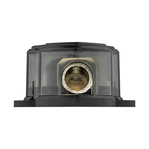 Ds18 Db1024 Distribution Block (12 Pack) - 1 X 0Ga In/ 2 X 4Ga Out, Nickle Plated Internal Materials, High-Strength Heat Resistant Plastic Housing, Oversized Screws For Secure Connections (1 In 2 Out) #TOP5