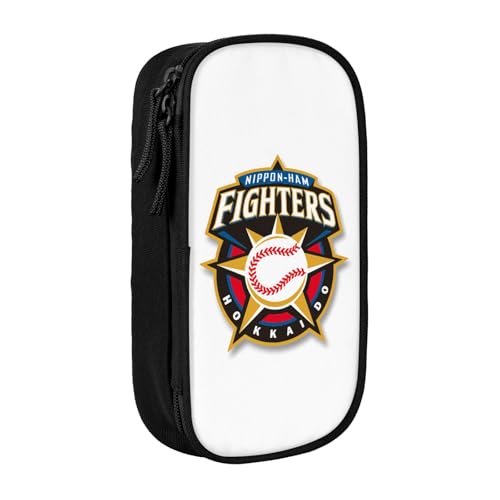 北海道日本ハムファイターズ ペンケース 筆箱 筆入れ 大容量 文具収納 ペン袋 男の子 女の子 社会人 小学生 中学生 高校生用 入学祝い Black