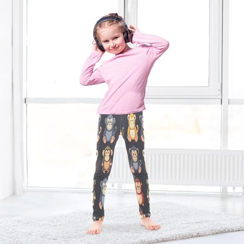 Bolaz Toddler Girls Leggings Printed Yoga Pants Leggings Yellow Red Monkey for Kids4