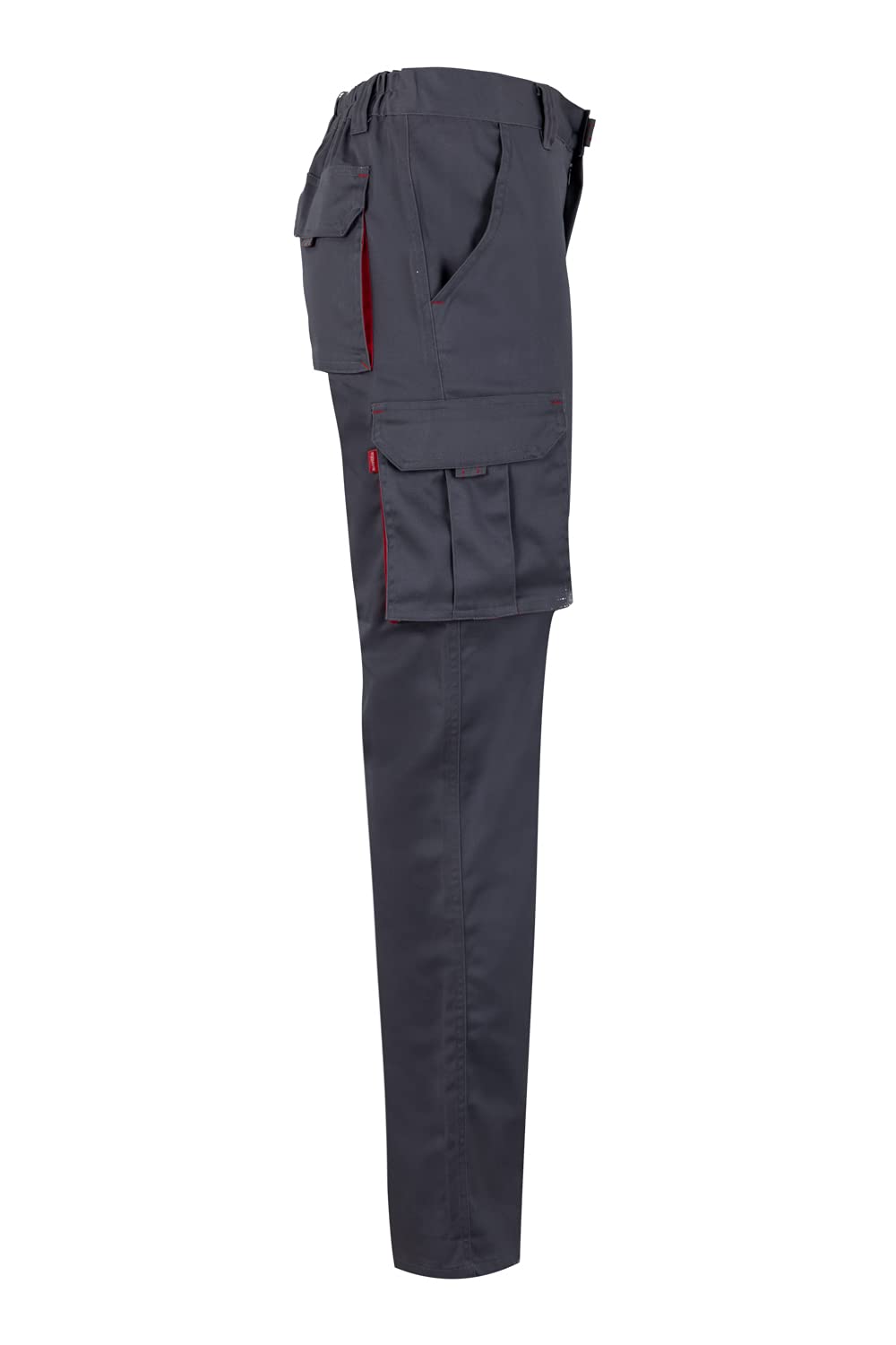 Velilla 103024S; Stretch-Hose mit mehreren Taschen; Farbe Grau und Rot; Größe 52