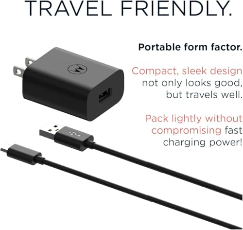 Image of Motorola TurboPower 20W QC3.0 Charger Adapter & Cable Combo for Moto G Play 2023 /24, G Power 2022 /23 5G, G Stylus 2022 5G /2023 /2023 5G, G 5G 2023 /2024, Edge 2022 /Edge+ PD PPS Technology