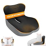 Allaboutsla Memory Foam Car Seat Cushion with Lumbar Support, L-Shaped Ergonomic Design for Long Driving, Pressure-Relief Comfort for Car, SUV, Semi Truck & Office Chair