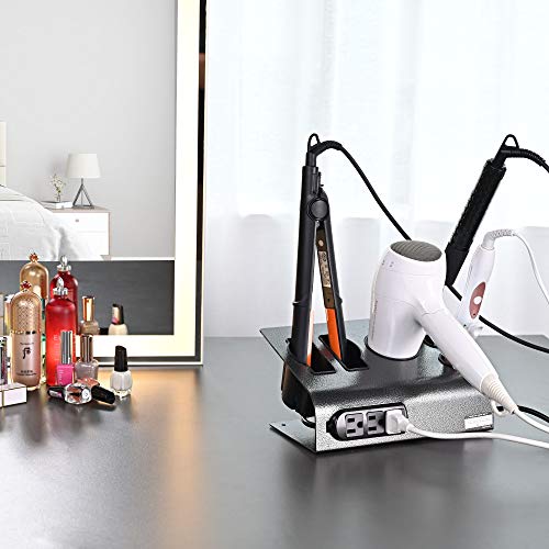 Aw Tabletop Hair Iron & Blow Dryer Holder Salon Appliance Stand With 3 Outlets For Stylist Hot Tool Straightener 25 X 19 X 12 Cm #TOP6