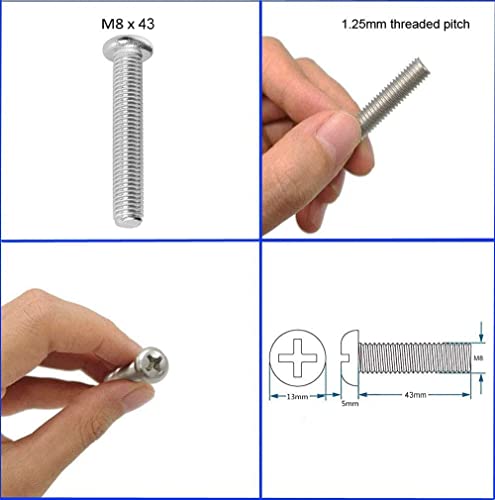 Wall Mounting Screws Bolts For Samsung Tv - M8 X 43Mm With Thread Pitch 1.25Mm, Solid Screw Bolt Hardware For Mounting Samsung Tv, Tv Mounting Bolts Work With Samsung 50” 55" 65" 75" 6, 7, 8 Series Tv #TOP3