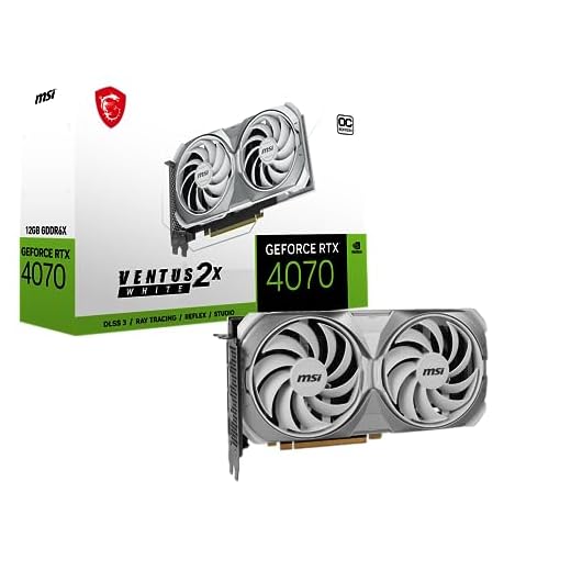 MSI Gaming GeForce RTX 4070 12GB GDRR6X Extreme Clock: 2520 MHz 192-Bit HDMI/DP Nvlink TORX Fan 4.0 Ada Lovelace Architecture Graphics Card (RTX 4070 VENTUS 2X WHITE 12G OC)