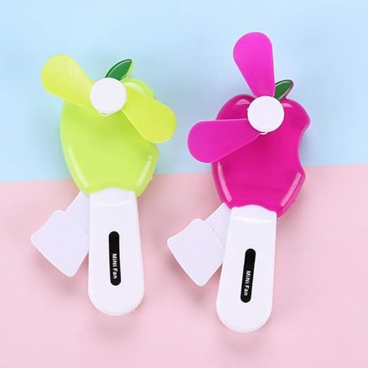 Prime Set Of 2 Pcs Kids Hand Pressure Mini Fan Fruit Shape C