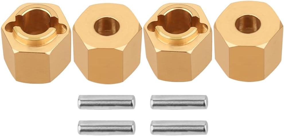 Brass Wheel Spacer 6mm Hex Adapter for Redcat Ascent-18 TRX4M Defender Bronco K10 F150 Extension (+2mm) 1/18 RC Crawler Car Upgrades Parts