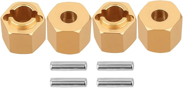 Brass Wheel Spacer 6mm Hex Adapter for Redcat Ascent-18 TRX4M Defender Bronco K10 F150 Extension +2mm 1/18 RC Crawler Car Upgrades Parts