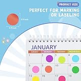 Dot Stickers, 1200 PCS 10 Color Style, 3/4 Inch Round, Coded Labels, Office & Classroom
