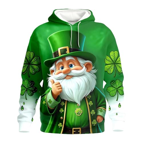 Sudadera con capucha corta sudadera para el Día de San Patricio ligera talla L