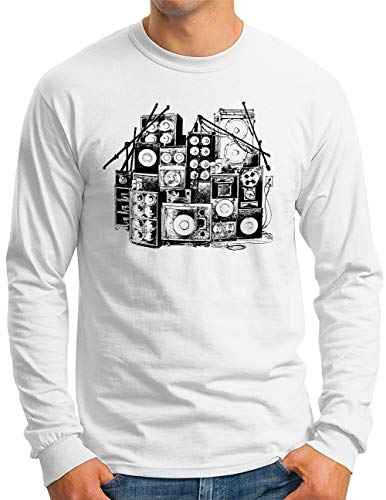 T-shirt manches longues OM3 imprimé graphique Boombox résistant au lavage