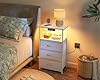 Coleshome Comodino Camera da Letto, con Presa di Corrente e 2 Luci USB e LED, Comodini Camera da Letto con 3 Cassetti in Tessuto e 2 Vano Portaoggetti, 40 * 30 * 70cm, Confezione da 1 #1
