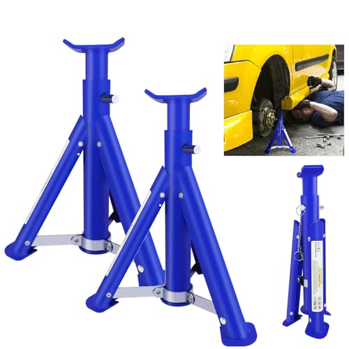 2x Safety Axle Stands Floor Jack 3 Ton Lifting Capacity Stand Car Van Caravan