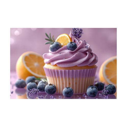Póster de lienzo de fruta abstracta morada de 40x60cm para decorar un salón nórdico