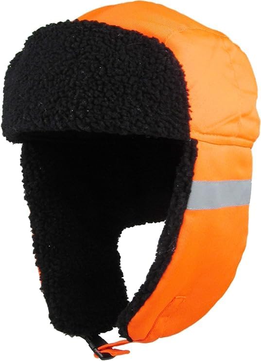 Men Women Winter Russian Trapper Hat Thermal Ushanka Cold Weather Hats Ski Snow Hunting Hat Safety Reflective Caps
