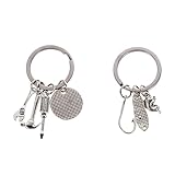 [Baluue] 2個父の日用 自動車パーツ 魚釣りデザイン キーホルダー オーナメ