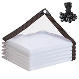 Generico Telone Impermeabile Esterno, Telo per Serre in Plastica Trasparente, Telone Antipioggia per Legna O Gazebo, Telo per Coprire Piante in Inverno(1x1.5m)