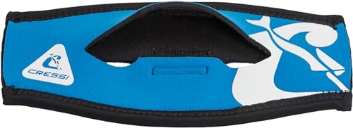Cressi Pony Tail Neo Mask Strap Cover_Blue/White - Funda de Correa de Neopreno para Máscaras de Buceo y Apnea, Azul/Blanco, Talla única, Unisex