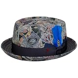 Alfonso D’Este Identity Denim Pork Pie Stoffhut Porkpie Sommerhut Sonnenhut Baumwollhut Damen/Herren - Made in Italy mit Futter Frühling-Sommer Frühjahr Sommer - M (56-57 cm) Denim