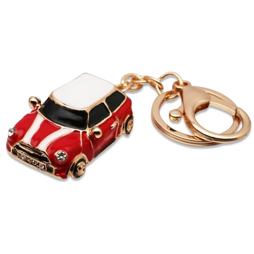 Portachiavi per auto con portachiavi, portachiavi in metallo per chiavi auto, accessori per uomini e donne, regalo di famiglia (rosso)