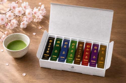 Image of YEDOENSIS Japanese Tea Sampler - Organic Japanese Tea Powder Sampler: Matcha Hojicha etc. (2g x 40 sticks)