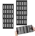 Outdoor Bazaar 2-Pack Adjustable Cooking Grates – 6" Wide Universal Replacement Grill Grid for BBQ Grills, Universal Cooking Grates for Gas Grills, Extends from 12" to 19" in Depth, Porcelain Steel