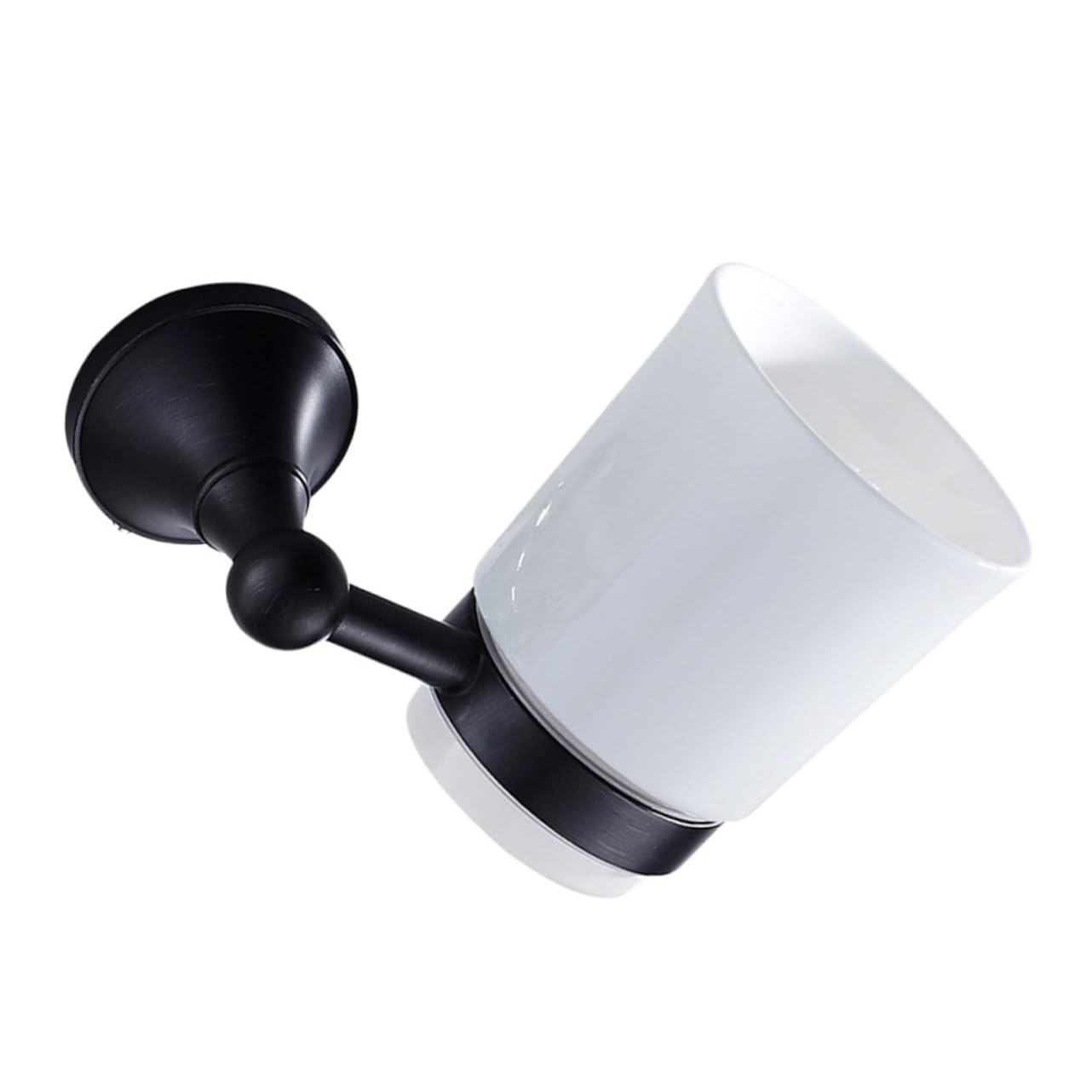 Genérico Soporte de Cepillo de Dientes de Cobre Negro Pared con Vaso Cerámico Rack de Almacenamiento para Baño Duradero y Elegante