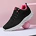Women's Flexible Knit Athletic Sneakers Lace Up Breathable Soft Casual Non Slip Comfortable Arch Support Footwear for Work Walking Daily Use Commute Outdoor Athletic Fashion Leisure Shoes Pink