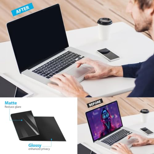 Image of Magnetic Laptop Privacy Screen Filter 14 inch for 16:10 Widescreen Computer Monitor, Removable Anti Blue Light Privacy Shield, Anti-Glare Protector