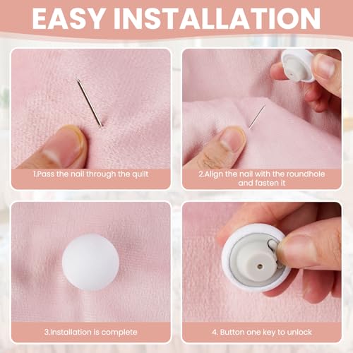 Miniatura 3 de 16 Clips De Fijación Para Edredón, Hebilla Antideslizante En Forma De Hongo Para Colchas, Funda Con Caja Blanco