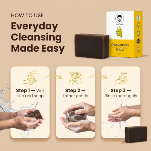 Image of Doctor Farmer Avarampoo Handmade Bath Soap Pack of 4 | Natural Coconut Oil Soap for Gentle Cleansing | Moisturizing Daily Bath Bar for Healthy-Looking Skin | For Men & Women