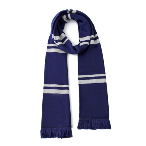 Guturris Knit Neck Scarf Magic College Styles Striped Winter Neckerchief Movie Character Cosplay Costume Accessory Blue