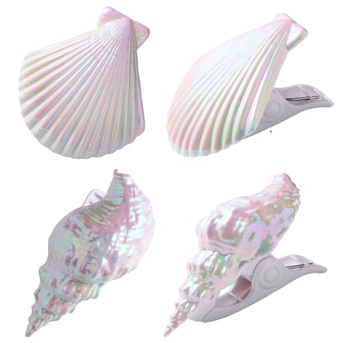 Radiella 4 Piezas de Pinzas para Toallas, Pinzas para Toallas de Playa con diseño Concha, Grandes sillas Playa, sillas Piscina, Crucero, Pinza Resistente como