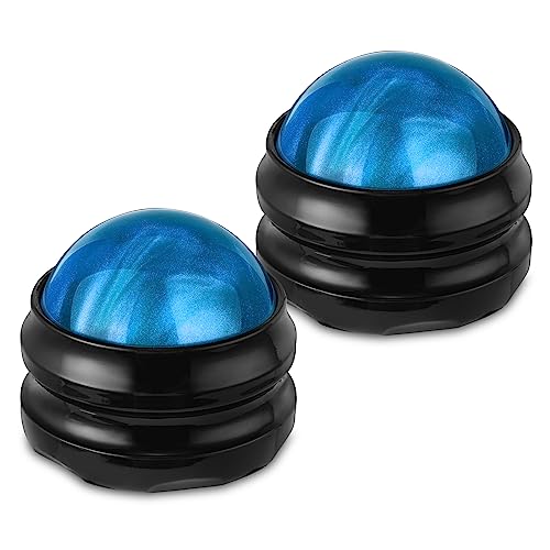 Image of YESMET Massage Ball 2PCS, Massage Roller Ball, Roller Ball Massager for Sore Muscles Pain Relief, Relax Full Body Massage Tools for Shoulders, Neck, Back, Feet, Deep Tissue, Joint Pain (Blue-2)