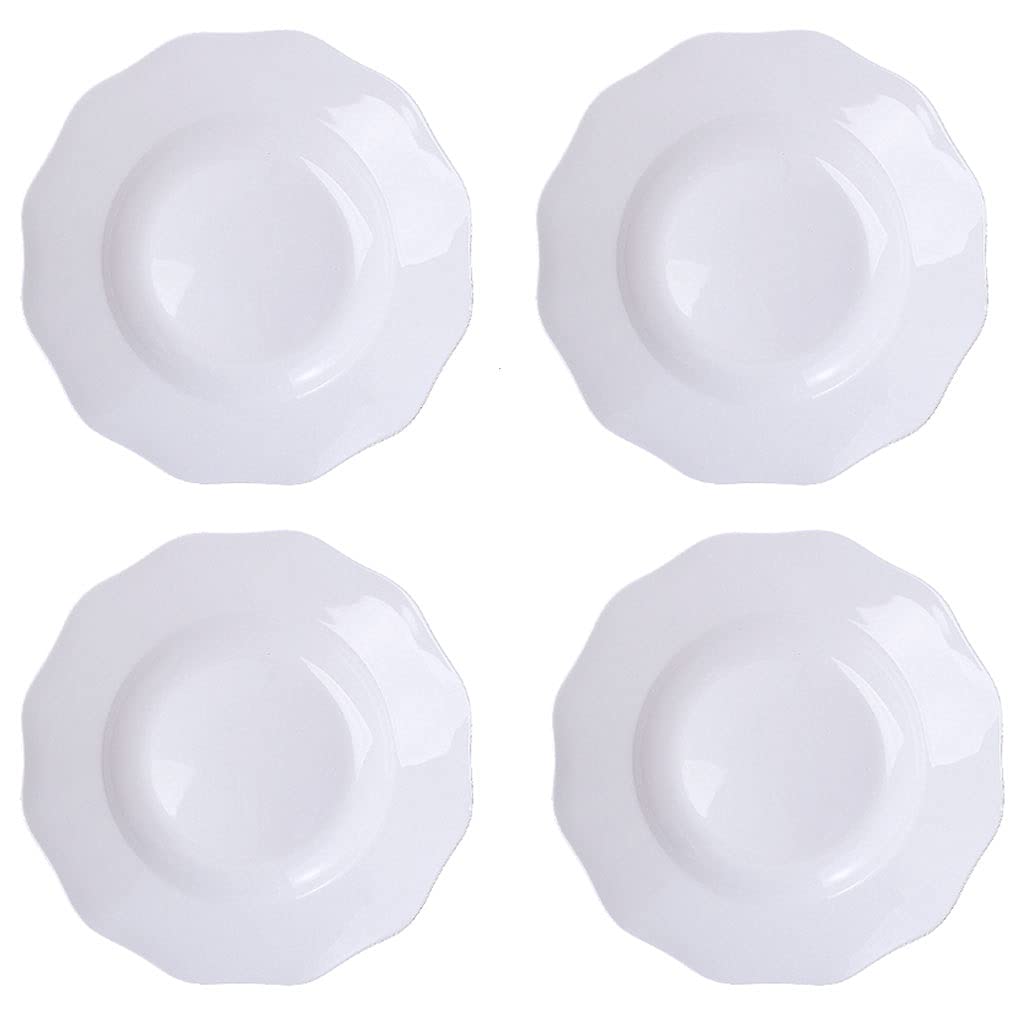 SUNESA Serviceteller 8.46inch Pasta-Platten Keramik-Dinner-Platten-Set von 6 Servierplatten for Salat-Teigwaren-Nudel-Steak- und Appetizer-Gerichte (weiß) Platten (Size : S)