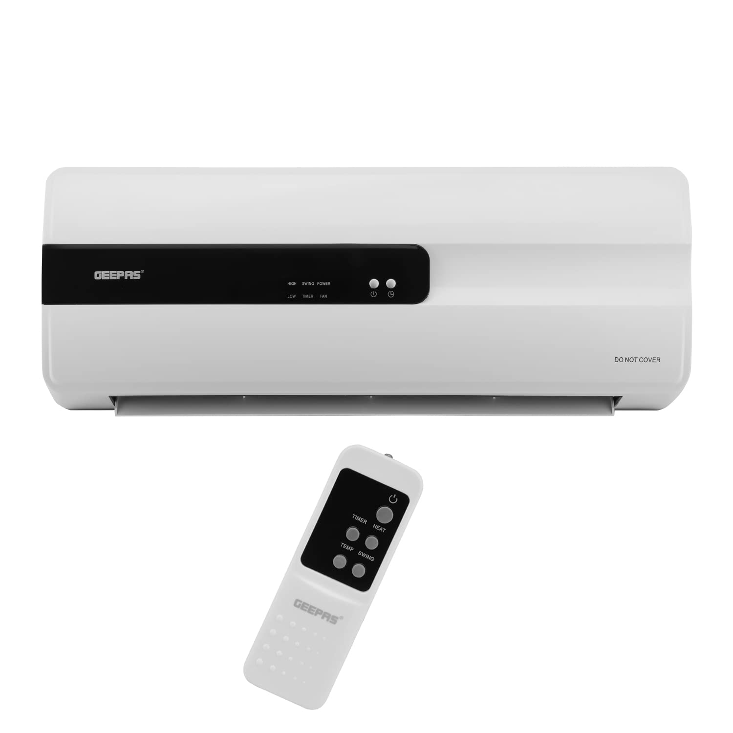 GWH28515 PTC Ceramic Wall Heater Auto Oscillating, Adjustable Thermostat 1000-2000W & Overheat Protection 8 Hours Timer Lightweight Heater with Cooling 2 Years Warranty White