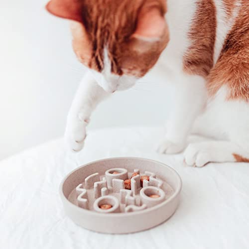 District 70 Bamboo Cat Slow Feeder - ø 13,5 cm - Dark Grey