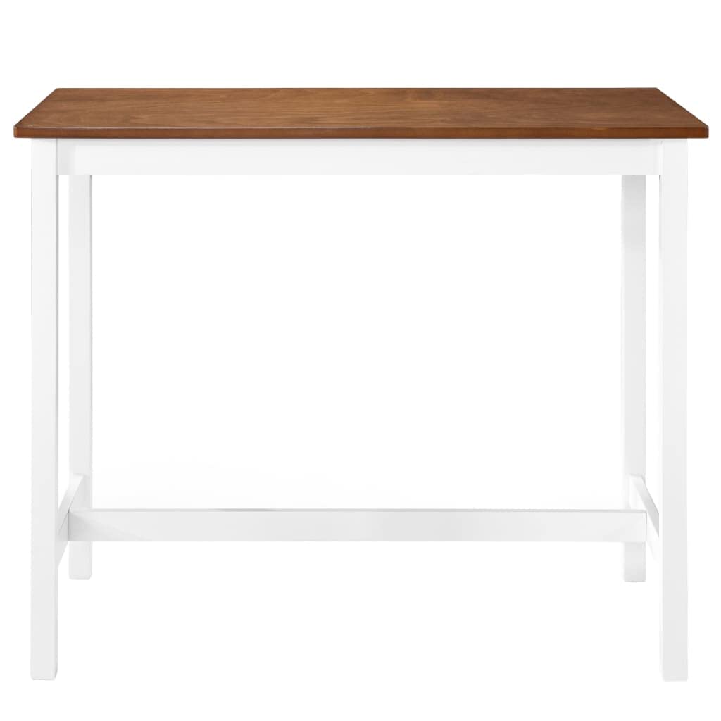 Tavolo Alto da Bar in Legno e MDF per Cucina, 108x60x91 cm | Mobile bar marrone e bianco per soggiorno e sala da pranzo, ideale anche come consolle per l'ingresso di casa.