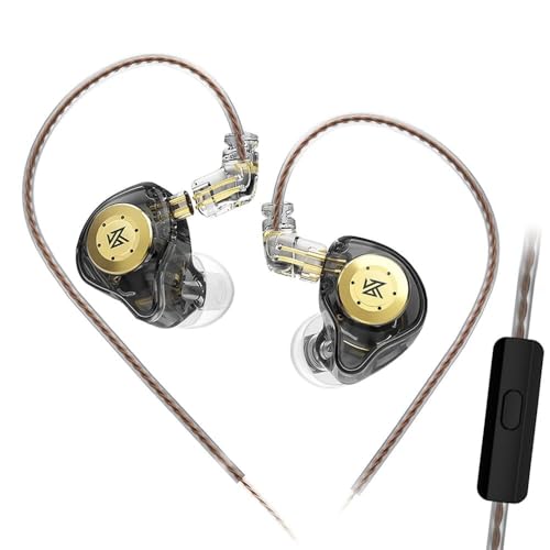KZ EDX PRO�A1DD����IEM�C���z���w�b�h�z���A�L��KZ�C���C���[���j�^�[�A�V�J��10mm�_�C�i�~�b�N�h���C�o�[����HiFi�d�ቹ�T�E���h�A�Q�[���A�r�f�I�A���y�A����������O���\�P�[�u�� f0623(Black With Mic)