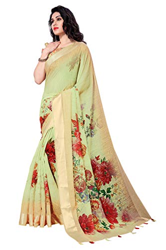 Image of MIRCHI FASHION Saree for Woman Cotton Blend Geometric Printed | Polished Professional Office Wear and Regular Daily Sari with Blouse Piece