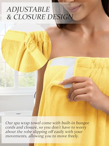 Image of Towel Wrap For Women After Shower,Plush Bath Robe Female,Sauna Spa Wrap Around Towels With Pockets